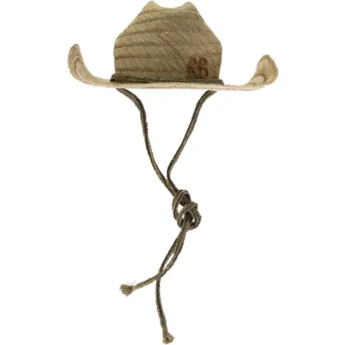 Cowboy Monogrammierter Hut mit Strohkordel , Damen, Größe: M - Ruslan Baginskiy - Modalova