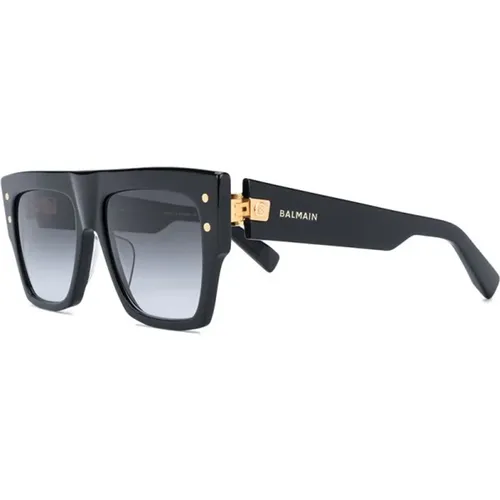 Klassische Schwarze Sonnenbrille , Damen, Größe: 56 MM - Balmain - Modalova