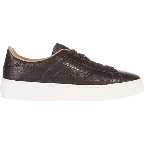 Double Buckle Sneakers , male, Sizes: 10 UK, 9 UK, 7 1/2 UK, 7 UK, 8 1/2 UK, 6 UK, 8 UK - Santoni - Modalova