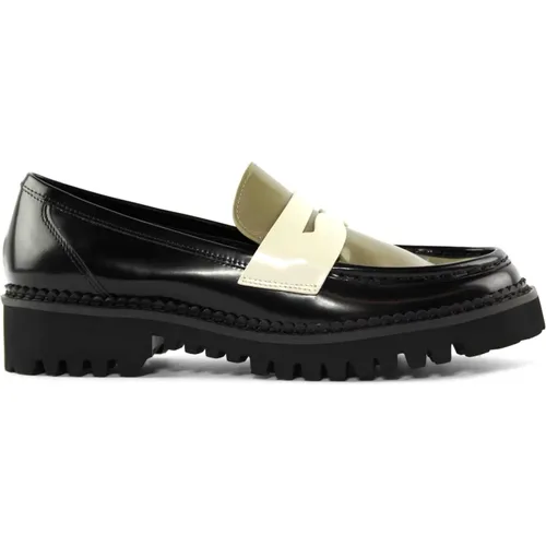 Green//Beige Patent Leather Loafer , female, Sizes: 7 UK, 5 UK, 4 UK - Bibi Lou - Modalova