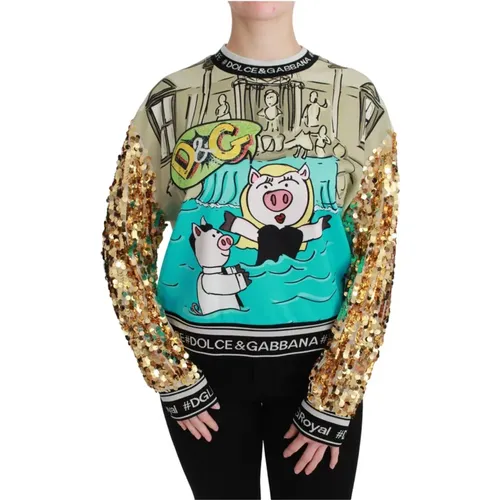Crewneck Sweater mit Year of the Pig Motiv - Dolce & Gabbana - Modalova