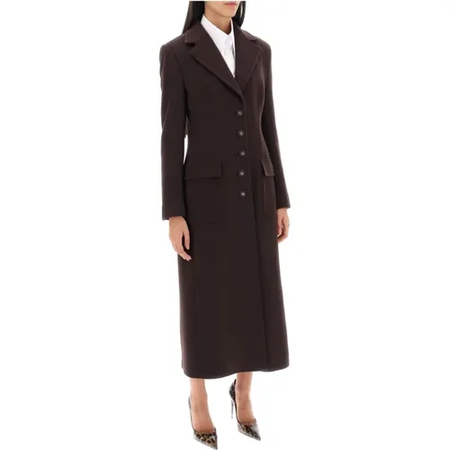 Wool and Cashmere Shaped Coat , female, Sizes: XS - Dolce & Gabbana - Modalova