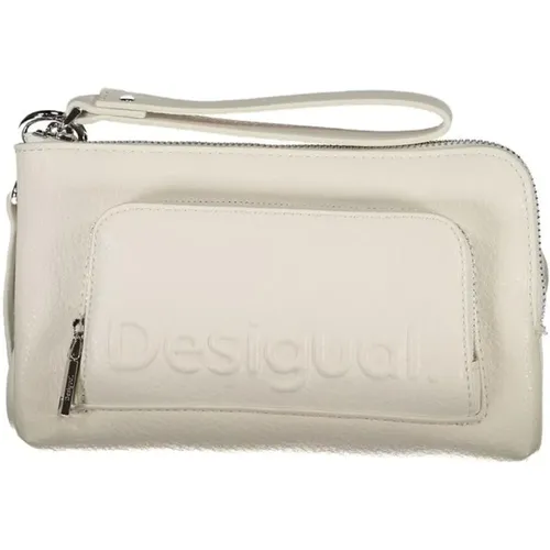 Weiße Handtasche mit Logo Reißverschluss - Desigual - Modalova