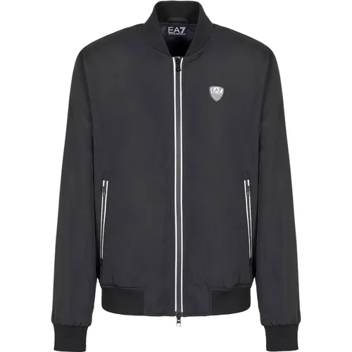 Schwarze Bomberjacke Oberbekleidung Herren , Herren, Größe: M - Emporio Armani EA7 - Modalova