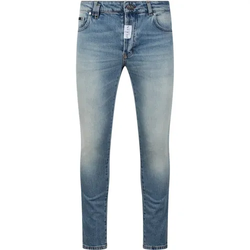 Hellblaue Skinny Fit Denim Hose , Herren, Größe: W33 - Philipp Plein - Modalova