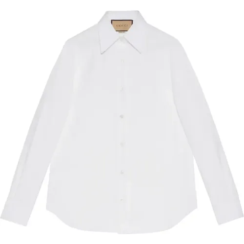 Cotton Poplin Shirt , female, Sizes: S - Gucci - Modalova