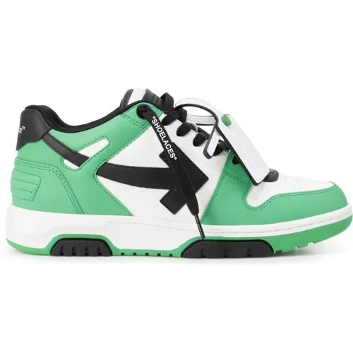 Grüne Leder Streetwear Sneakers , Herren, Größe: 40 1/2 EU - Off White - Modalova