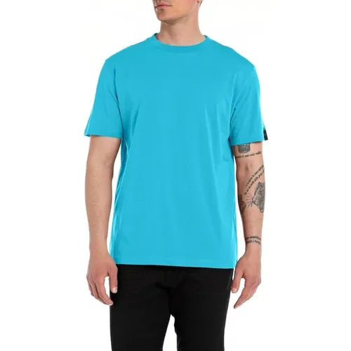 Kurzarm Rundhals T-Shirt , Herren, Größe: XL - Replay - Modalova