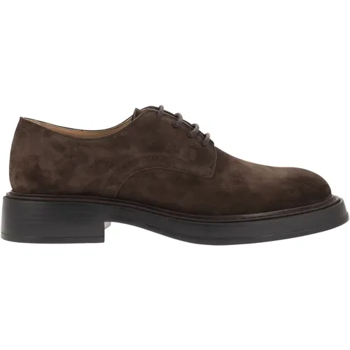 Velvety Suede Lace-up with Embossed Monogram , male, Sizes: 9 1/2 UK - TOD'S - Modalova