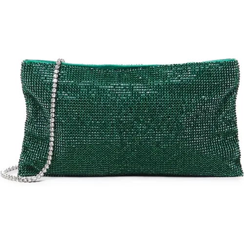 Mesh Clutch Bag with Metal Shoulder Strap , female, Sizes: ONE SIZE - Benedetta Bruzziches - Modalova