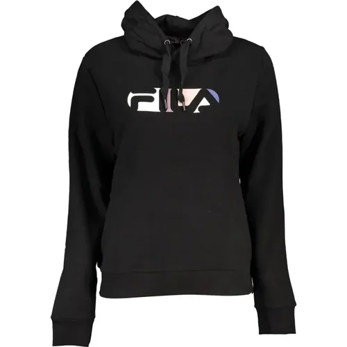 Schwarzer Hoodie mit langen Ärmeln und Print , Damen, Größe: XS - Fila - Modalova