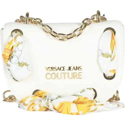 Saffiano Schultertasche mit Dekorativem Schal - Versace Jeans Couture - Modalova