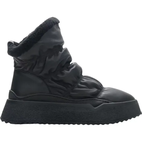 Damen Schwarze Schneestiefel aus echtem Leder Er00114229 , Damen, Größe: 39 EU - Estro - Modalova