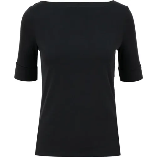 Cotton Jersey T-shirt with Boat Neckline , female, Sizes: XL, L - Ralph Lauren - Modalova