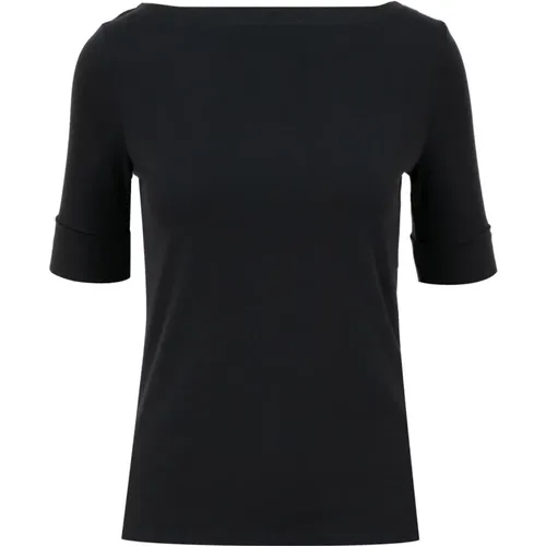 Cotton Jersey T-shirt with Boat Neckline , female, Sizes: XL, XS, M, S, L - Ralph Lauren - Modalova