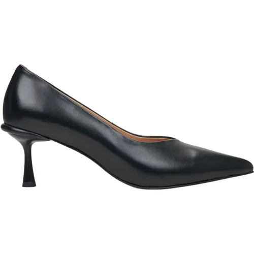 Damen Schwarze Echte Lederpumps mit Spitzer Zehenpartie Er00115104 - Estro - Modalova