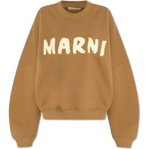 Sweatshirt mit bedrucktem Logo - Marni - Modalova