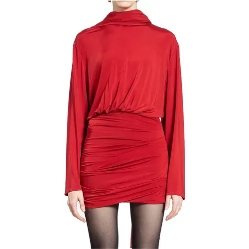 Dress with Scarfed Mock Neck , female, Sizes: S, XS - Magda Butrym - Modalova