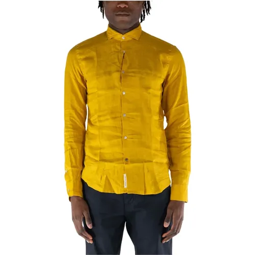 Long Sleeve Linen Shirt , male, Sizes: S, L, M, XL, 2XL - YES ZEE - Modalova