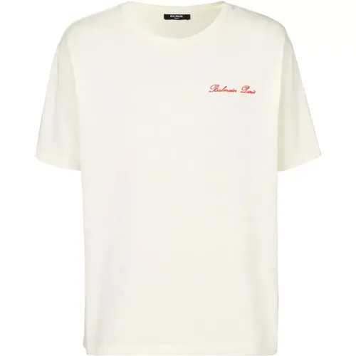 Iconica Western T-Shirt , male, Sizes: M, S - Balmain - Modalova