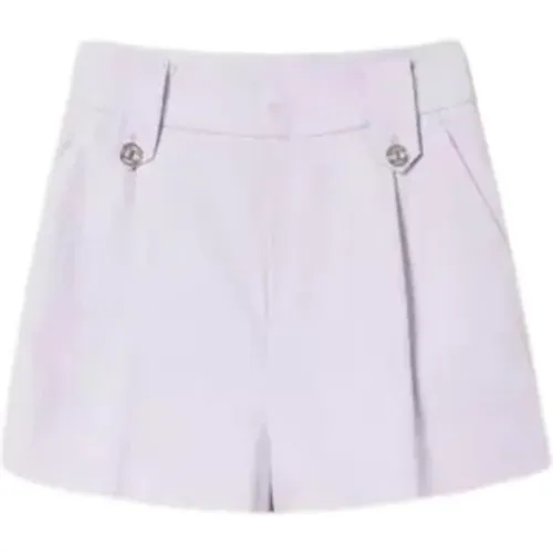 Shorts aus Leinen und Baumwolle mit Metallknöpfen , Damen, Größe: L - Twinset - Modalova