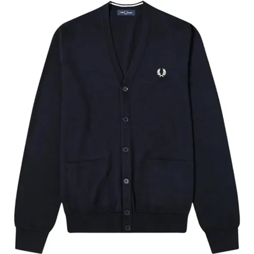 Merino Wool Cardigan Modernist Style , male, Sizes: M - Fred Perry - Modalova