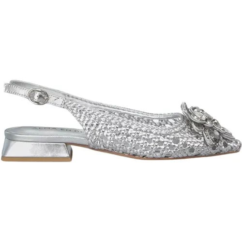 Rhinestone Raffia flache Schuhe , Damen, Größe: 38 EU - Alma en Pena - Modalova