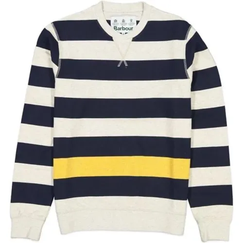 Navy Stripe Crew Sweatshirt , male, Sizes: L, S - Barbour - Modalova