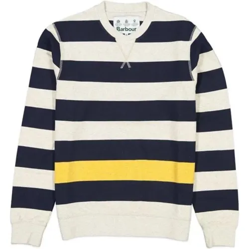 Navy Stripe Crew Sweatshirt , male, Sizes: S - Barbour - Modalova