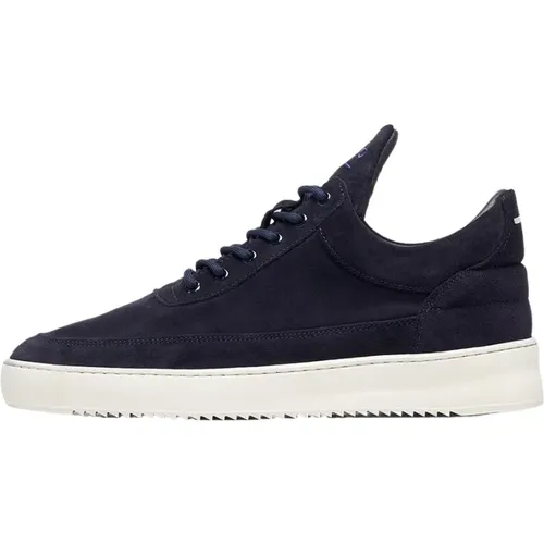 Niedriger Top Organisches Wildleder Navy , Herren, Größe: 43 EU - Filling Pieces - Modalova