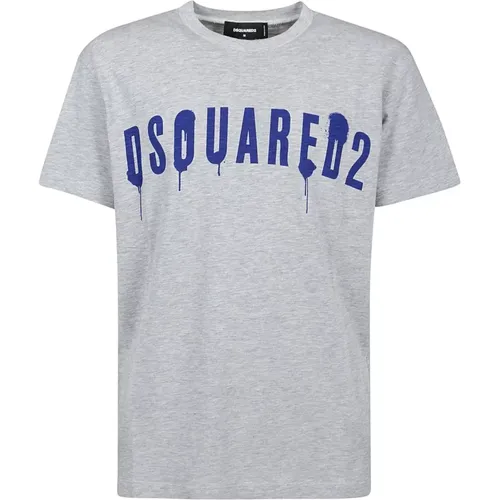 Grigio Regular Fit T-Shirts , male, Sizes: L, XS - Dsquared2 - Modalova