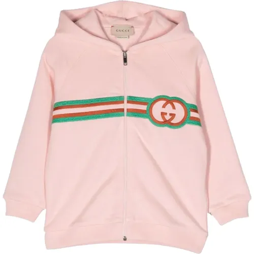 Logo Web Kapuzen-Zip-Sweatshirt - Gucci - Modalova