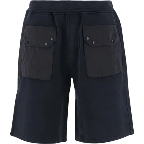 Baumwoll-Shorts mit elastischem Bund in Marineblau - Ten C - Modalova