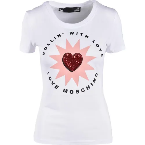 T-Shirt from Collection , female, Sizes: S, M - Love Moschino - Modalova