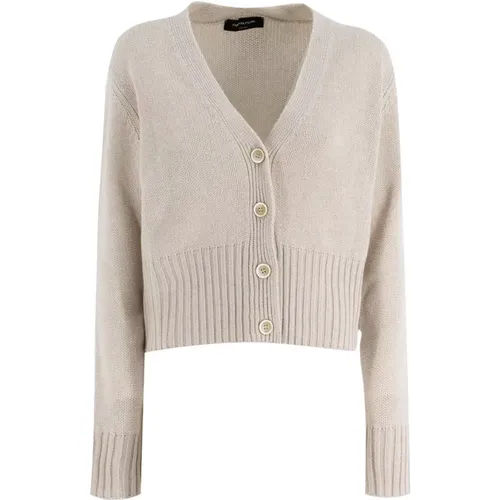 Brushed Cashmere Cropped Cardigan , female, Sizes: L, M - Fabiana Filippi - Modalova