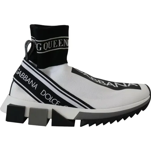 Weiße Schwarze Sorrento Socken Sneakers Schuhe - Dolce & Gabbana - Modalova