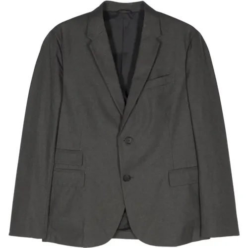 Graue Mélange Jacke mit Aufschlägen , Herren, Größe: XL - Neil Barrett - Modalova