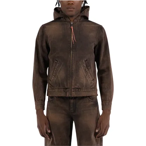 Acid Wash Oversized Denim Jacket , male, Sizes: S - Aries - Modalova