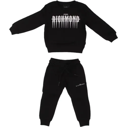 Schwarzes Logo Front Sweatshirt Hosen Set - John Richmond - Modalova