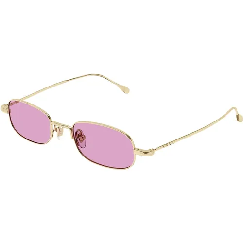 Rectangular Narrow Metal Sunglasses Gg1648S 005 , unisex, Sizes: 45 MM - Gucci - Modalova