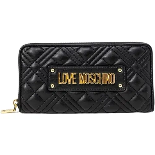 Quilted PU Wallet , female, Sizes: ONE SIZE - Love Moschino - Modalova