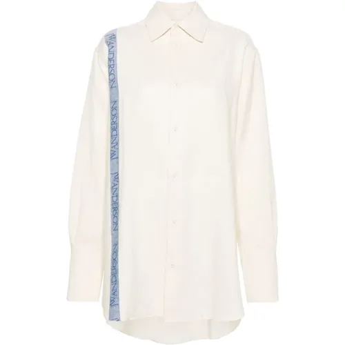 Logo Jacquard Stripe Shirt , female, Sizes: XS, M - JW Anderson - Modalova