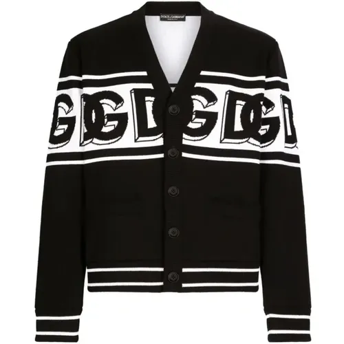 Buttoned Cardigan , male, Sizes: L, M - Dolce & Gabbana - Modalova