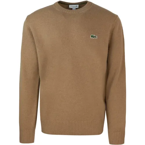 Brauner Wollpullover , Herren, Größe: M - Lacoste - Modalova