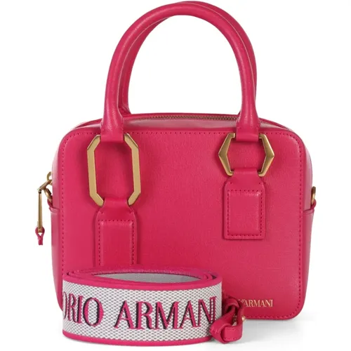 Kleine Handtasche mit bedrucktem Logo , Damen, Größe: ONE Size - Emporio Armani - Modalova