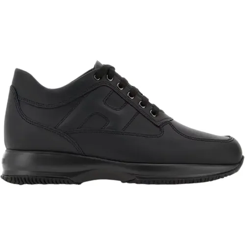 Schwarze Ledersneakers mit Gepolstertem Detail , Herren, Größe: 40 1/2 EU - Hogan - Modalova