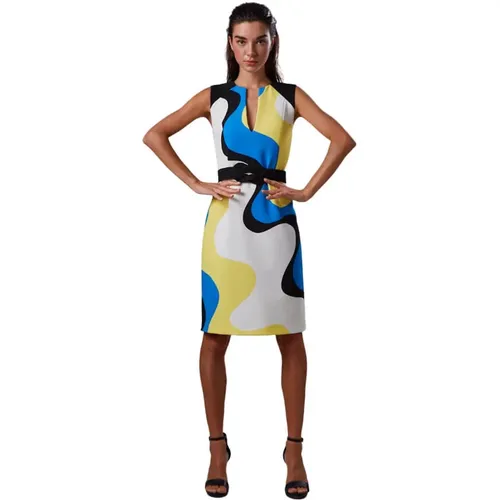 Geometric Printed Dress - Size 46 , female, Sizes: L, XL - Moskada - Modalova