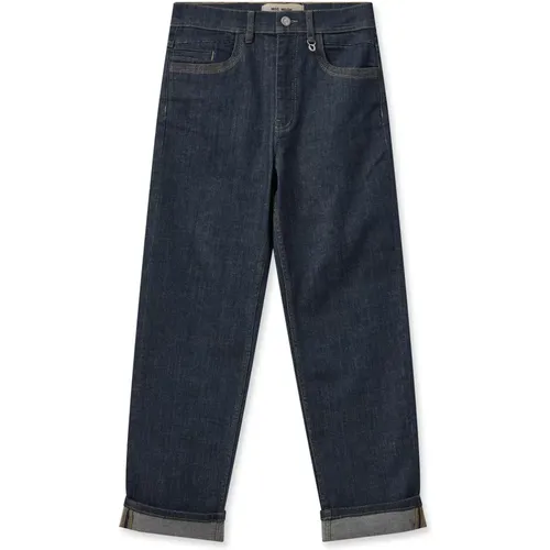Dunkelblaue Straight Leg Jeans , Damen, Größe: W30 - MOS MOSH - Modalova