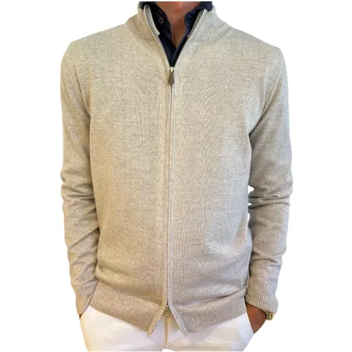 Merino Wool Zip Cardigan , male, Sizes: 3XL - Stenströms - Modalova