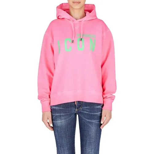 Icon Hoodie - Rosa , Damen, Größe: 2XS - Dsquared2 - Modalova